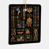 黒のエジプトの象形文字と神 セラミックオーナメント (右)