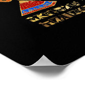 黒のエジプトの象形文字と神 ポスター (角)