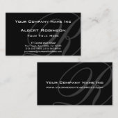 黒のエレガントでカスタムなモノグラムの灰色 名刺 (正面/裏面)