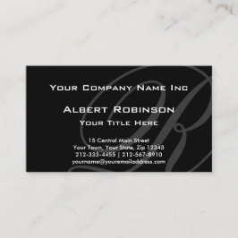 黒のエレガントでカスタムなモノグラムの灰色 名刺