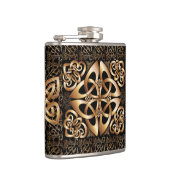 黒のエレガントなケルト結び目模様 フラスク (右)