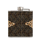 黒のエレガントなケルト結び目模様 フラスク (裏面)