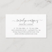 黒のエレガントなヴィンテージの暗い花柄 名刺 (裏面)