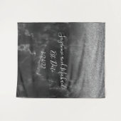 黒のエレガントな大理石のタペストリー タペストリー (正面(横))