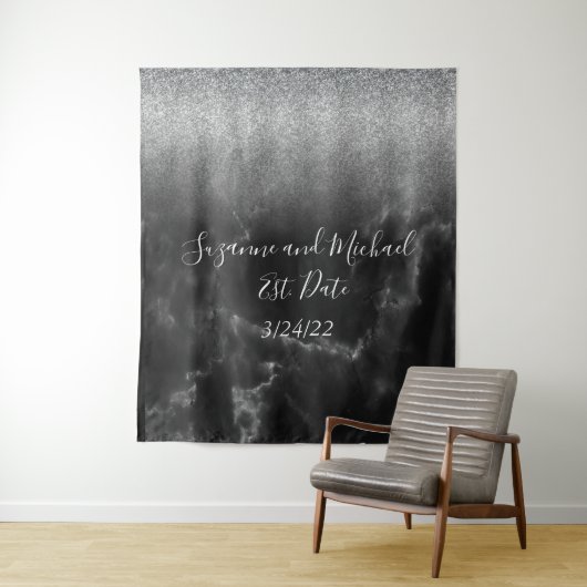 黒のエレガントな大理石のタペストリー タペストリー (インサイチュ)