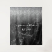 黒のエレガントな大理石のタペストリー タペストリー (正面)