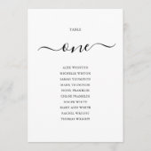 黒のエレガントスクリプトテーブル番号1シーティンググラフ 招待状 (正面)