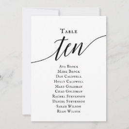 黒のエレガントスクリプトテーブル番号10シーティンググラフ 招待状