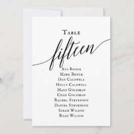 黒のエレガントスクリプトテーブル番号15シーティンググラフ 招待状