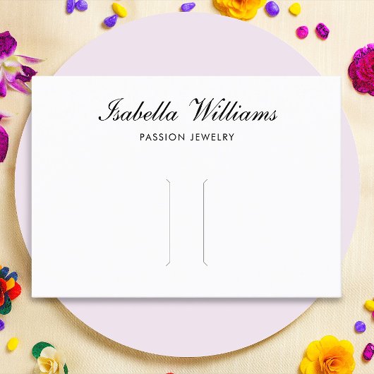 黒のエレガントスクリプトヘアクリップ表示カード 名刺