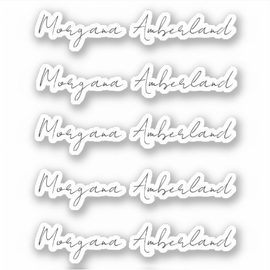 黒のエレガントスクリプト名Officeカットビニル シール (正面)