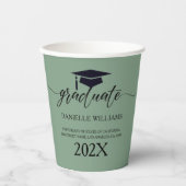 黒のエレガントタイポグラフィオンSage Green背景 紙コップ (正面)