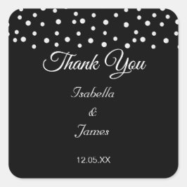 黒のエレガントパールThank You ウェディング スクエアシール