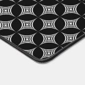 黒のエレガントホワイトダイヤモンドの幾何学的パターン デスクマット (コーナー)