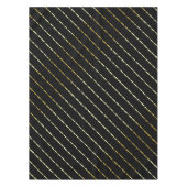 黒のエレガント幾何学的金ゴールドパターン テーブルクロス (正面)