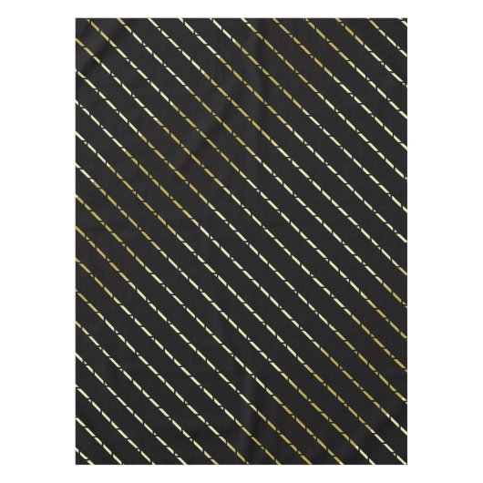 黒のエレガント幾何学的金ゴールドパターン テーブルクロス (正面)