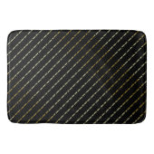 黒のエレガント幾何学的金ゴールドパターン バスマット (正面)