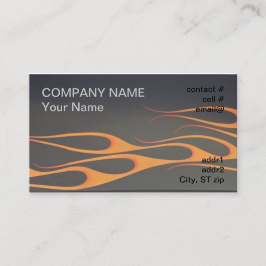 黒のオレンジ炎 名刺 (正面)