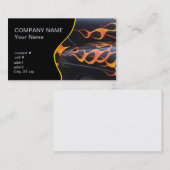 黒のオレンジ炎 名刺 (正面/裏面)