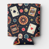 黒のカジノパターン 缶クーラー (正面)