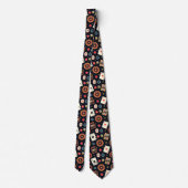 黒のカジノ柄テーマ ネクタイ (裏面)
