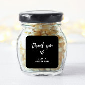 黒のカジュアルスクリプトとハート | ブランディングありがとう スクエアシール