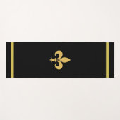 黒のカスタマイズ可能な（紋章の）フラ・ダ・リ ヨガマット (正面(横))