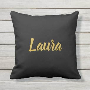 黒のカスタムでフェイクな金ゴールドの原稿 アウトドアクッション