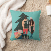 黒のカップル初めてのクリスマス クッション (ブランケット)