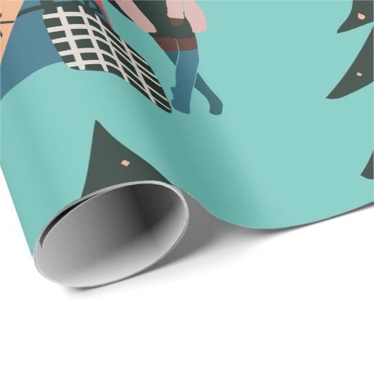 黒のカップル初めてのクリスマス ラッピングペーパー (ロールコーナー)