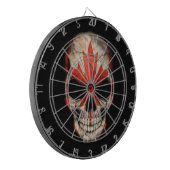 黒のカナダの旗のスカル ダーツボード (正面左)