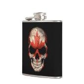 黒のカナダの旗のスカル フラスク (左)