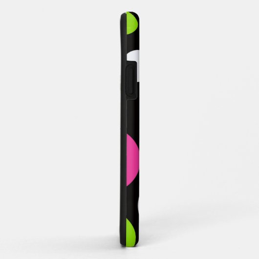 黒のカラフルなおもしろいの大きい水玉模様 Case-Mate iPhoneケース (裏面/右)