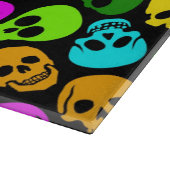 黒のカラフルなスカルパターン カッティングボード (角)