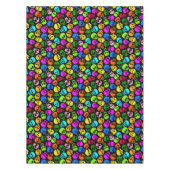 黒のカラフルなスカルパターン テーブルクロス (正面)