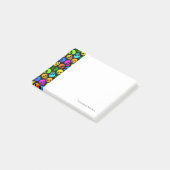 黒のカラフルなスカルパターン ポストイット (アングル)