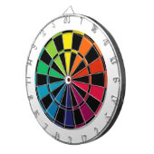 黒のカラフルな投げ矢板虹 ダーツボード (正面右)