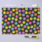 黒のカラフルな顔 薄葉紙 (クラフト)