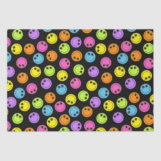 黒のカラフルな顔 薄葉紙 (正面)