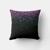 黒のカラフルグリッターアクセント クッション (裏面)
