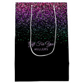 黒のカラフルグリッターアクセント ミディアムペーパーバッグ (裏面)