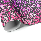 黒のカラフルグリッターアクセント ラッピングペーパー (ロールコーナー)