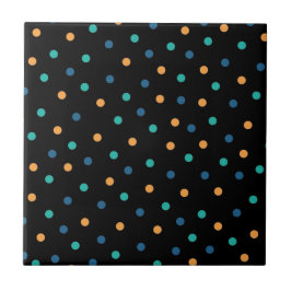 黒のカラフル背景水玉模様パターン タイル