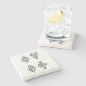 黒のカードスーツ ストーンコースター (横)