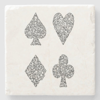 黒のカードスーツ ストーンコースター