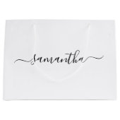 黒のガーリー署名名 ラージペーパーバッグ (正面)