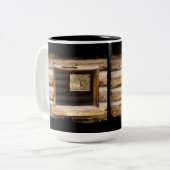 黒のキャビン窓を通り抜け ツートーンマグカップ (正面左)