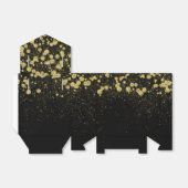 黒のキラキラした金ゴールド紙吹雪 フェイバーボックス (折り畳みなし)