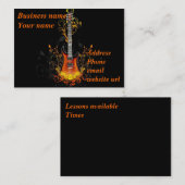 黒のギターの抽象芸術 名刺 (正面/裏面)