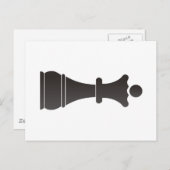 黒のクイーンチェス駒 ポストカード (正面/裏面)